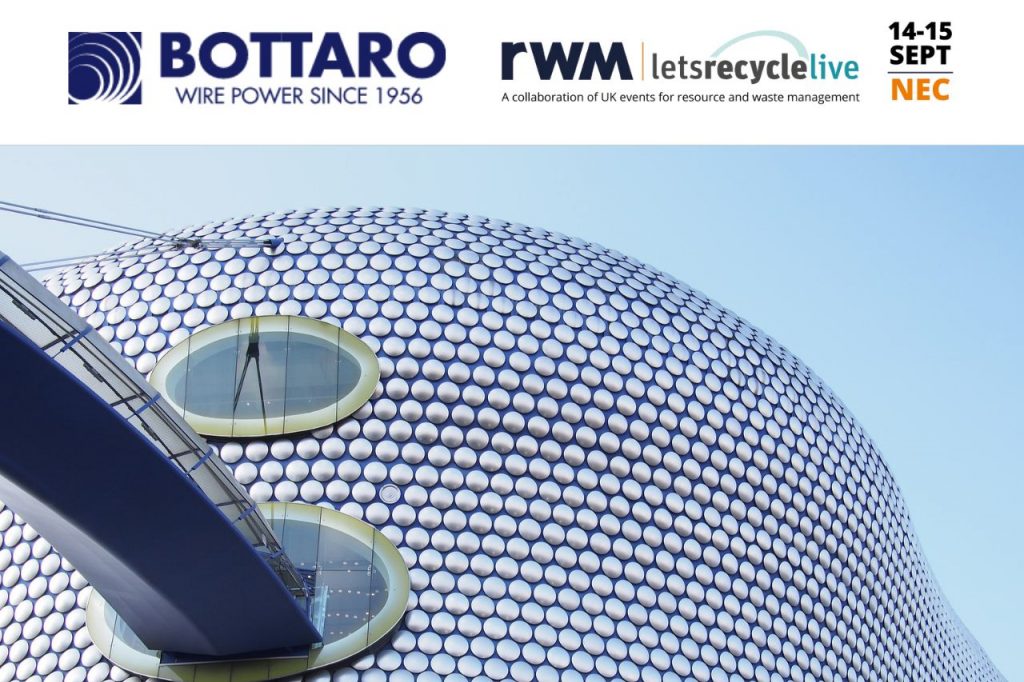 Bottaro no RWM Birmingham, principal evento do Reino Unido para profissionais de reciclagem.